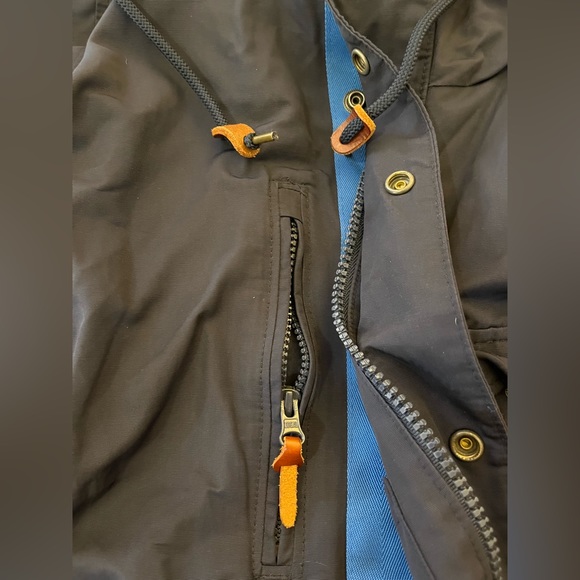 GAP. Jacket (“parka” / raincoat). Navy blue; forest green lining. Small. - Picture 4 of 6